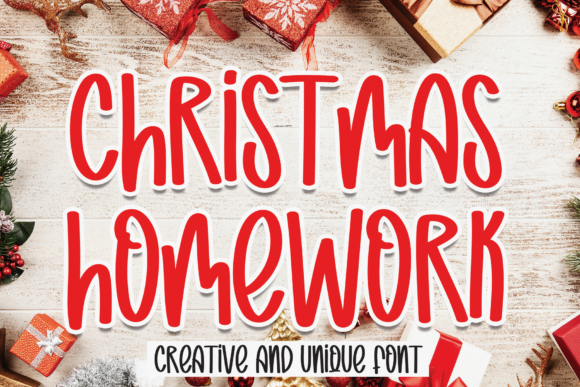 Christmas Homework Font for Web Design